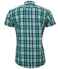 Relco Mens Green White Check Short Sleeve Button Down Shirt Spring '21 Range
